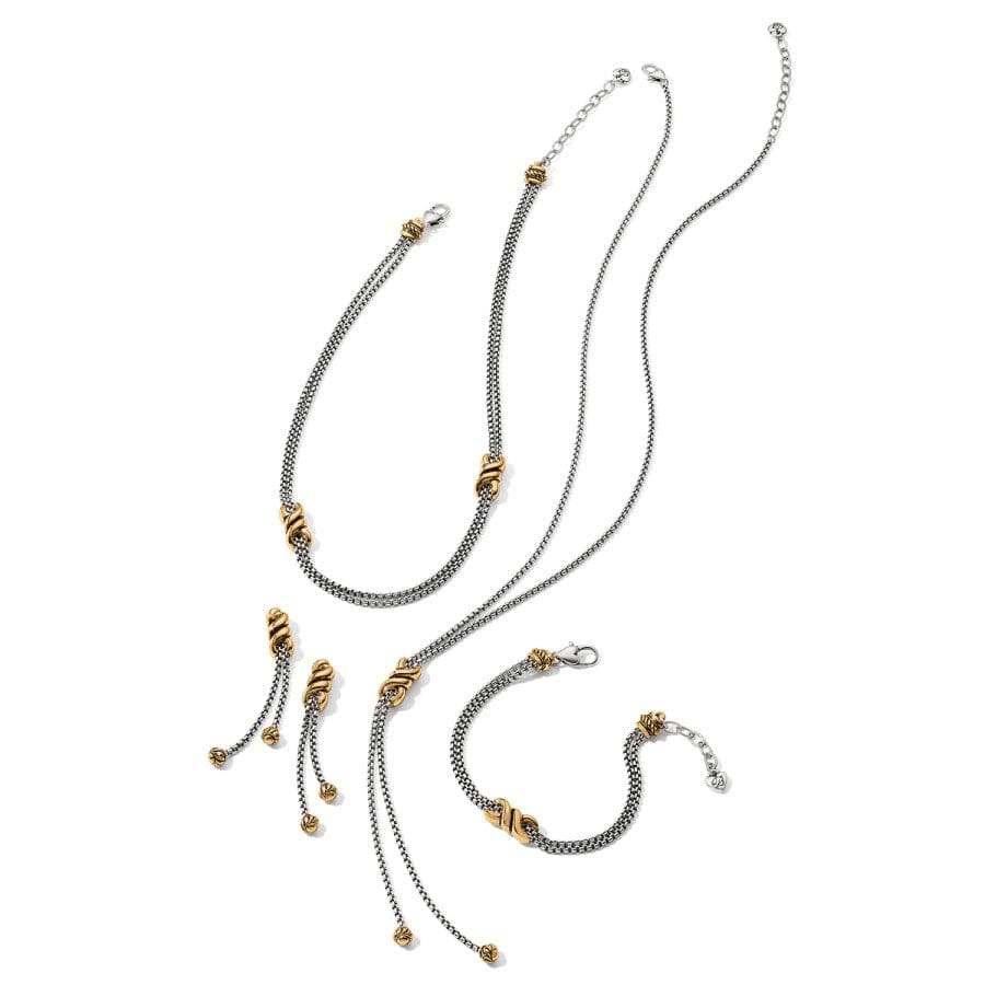 Interlok Twist Two Tone Double Chain Necklace - Image 3