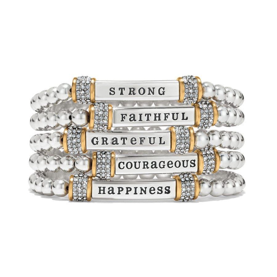 Meridian Faithful Two Tone Stretch Bracelet - Image 3