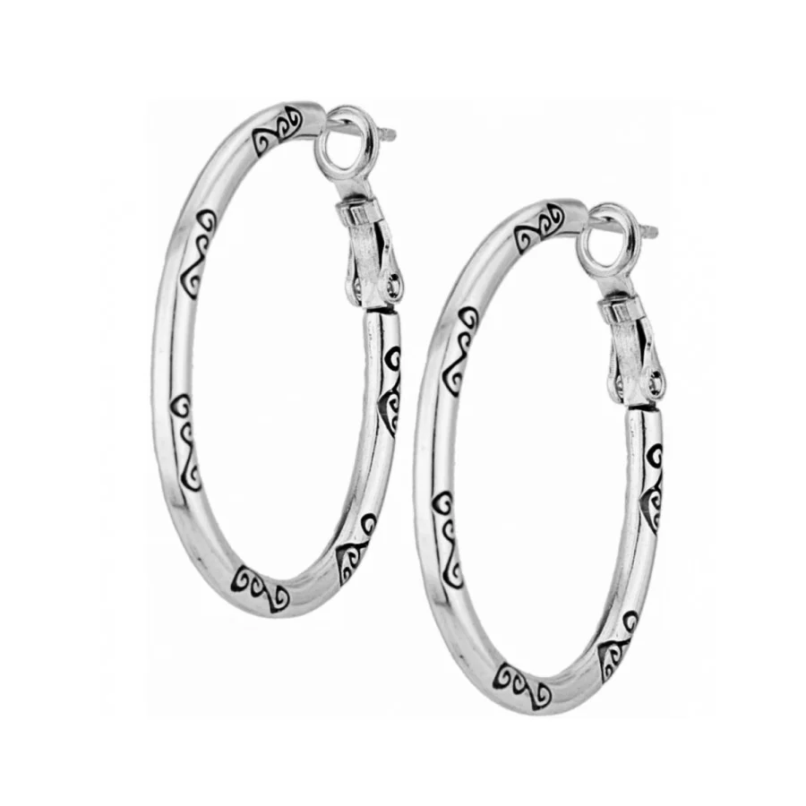 Oval Hoop Charm Earrings - Image 3