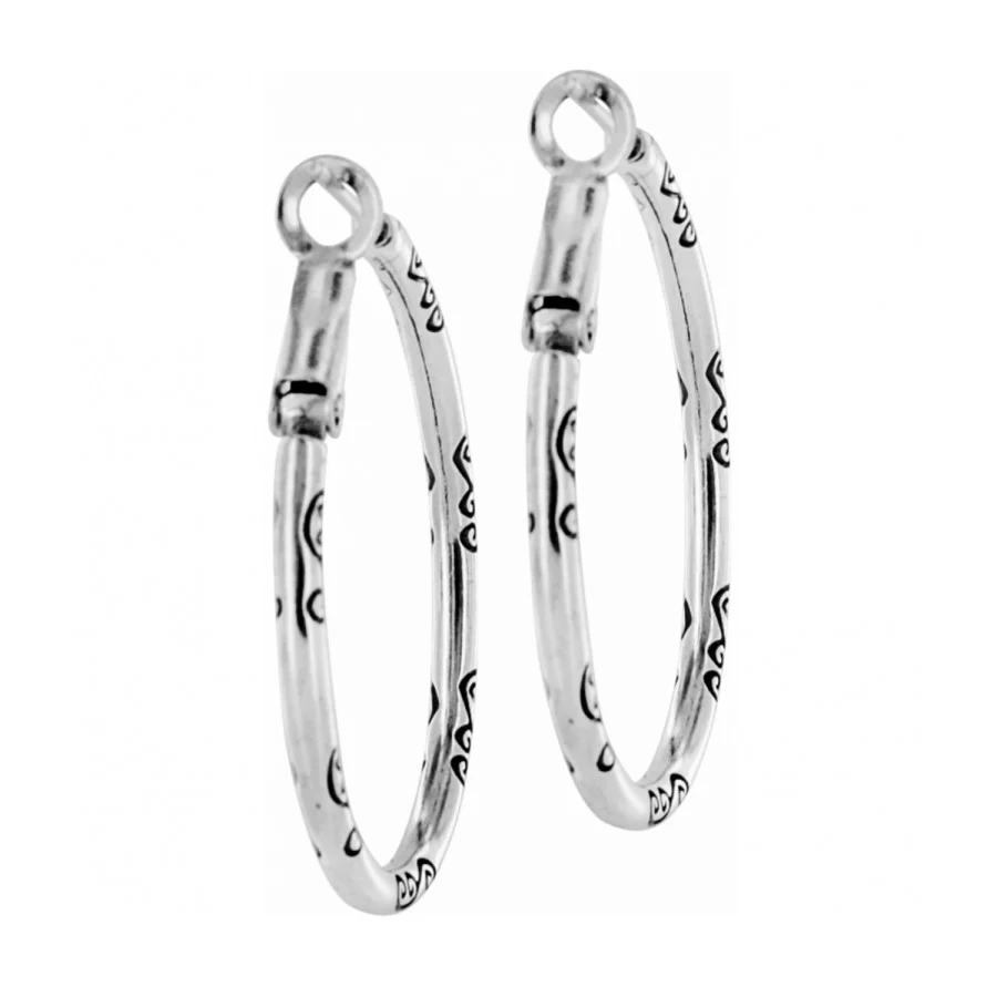 Oval Hoop Charm Earrings - Image 4