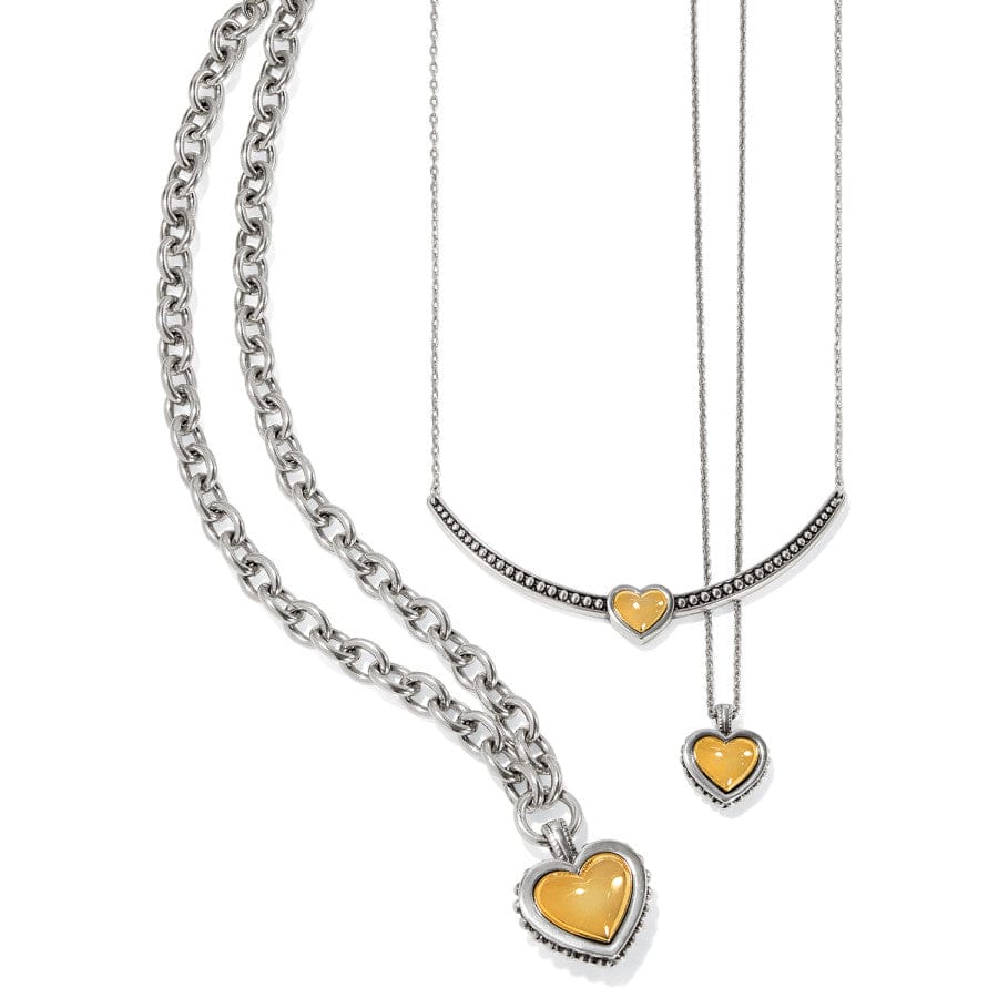 Pretty Tough Bold Two Tone Heart Petite Necklace - Image 3